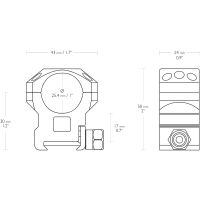 Hawke 25.4 mm Tactical Ring Mount for Picatinny / Weaver, 12 mm