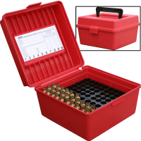 MTM Deluxe Ammo Box 100 Round Handle 22-250 to 458 Win