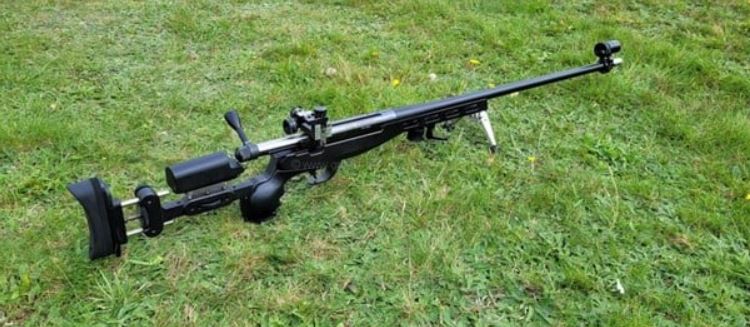 A target rifle using Barnard Precision P action, chambered for .308 Win.