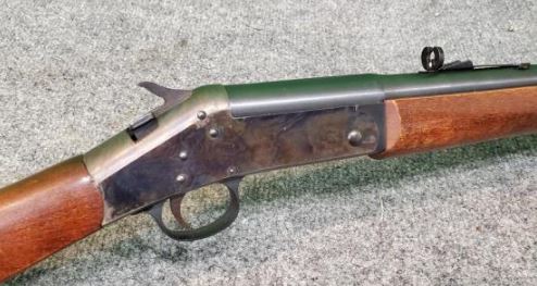 The receiver of H&R Huntsman muzzleloader, chambered for .45 cal