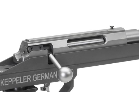 The receiver of Keppeler Sporting rifle, chambered for .308 Win.