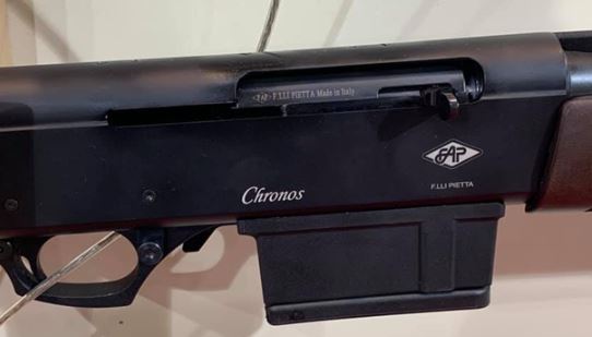 The receiver of Pietta Chronos, chambered for .30-06 Spr.