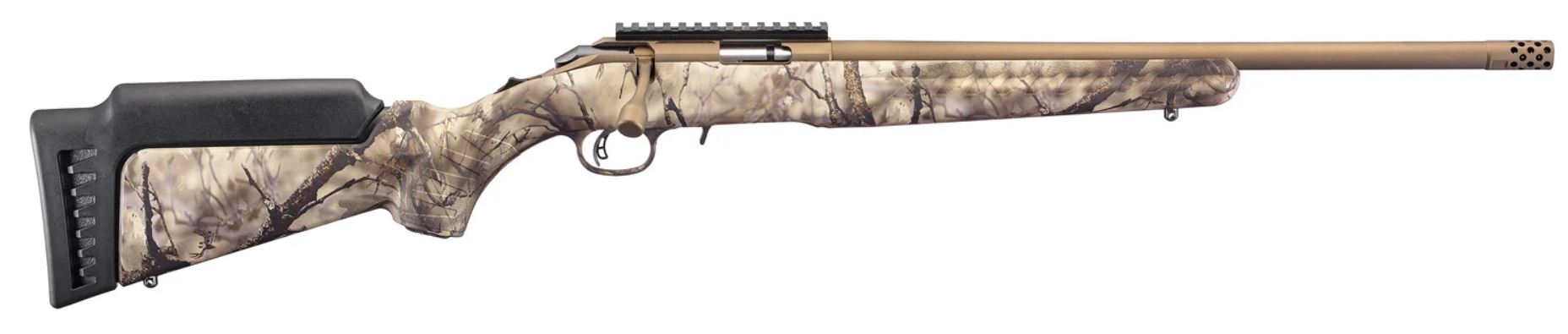 Ruger American Target model with a thumbhole stock, chambered for .22 LR