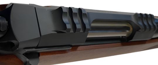 The receiver of Steel Action HS, with integrated Picatinny rail, chambered for .308 Win.