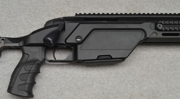 The receiver of Steyr Elite 08, chambered for .308 Win. 