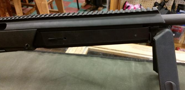 Full-length Picatinny rail on Steyr Elite, chambered for .308 Win. 