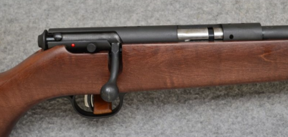 The receiver of Savage Mark I with scope mounting holes drilled and tapped