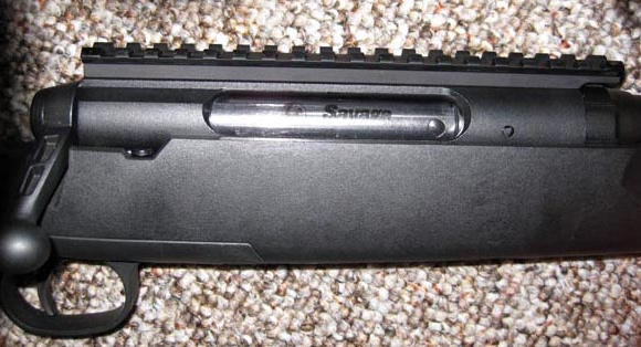 The receiver of Savage Axis/Edge with a visible mounting surface (Picatinny Rail)